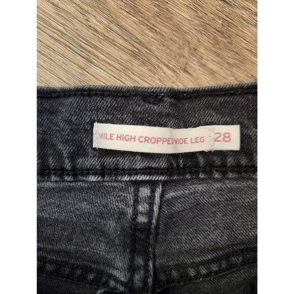 Levis Mile High Crop Wide-Leg Womens Denim Jeans size 28x24 Button Fly 5 pocket - Picture 3 of 9